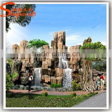 Fiberglass indoor water fountain garden with buddha for home decoration