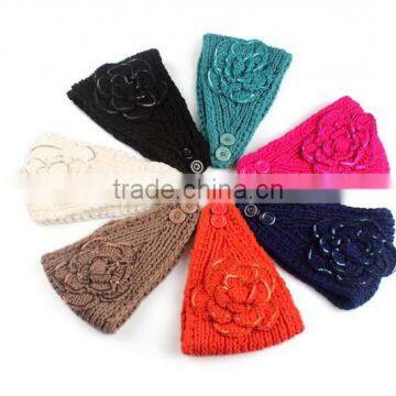 2014 Fahion Knit Flower Head Wrap Wholesale photo-2