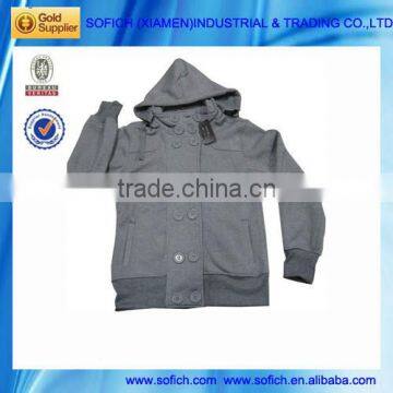 027# cheap plain hoodie woman jacket stock lot