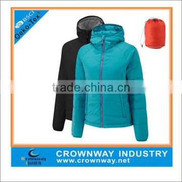 Wholesale custom foldable down winter Women jacket with stuff sack