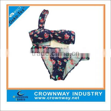 Sublimation print power flower 2016 latest fashion bikini swimwear in set