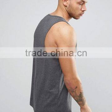2017 Cheapest High Quality New Design Custom Dark Grey Color Gym Wear Comfortable 100% Polyester Fashion Men's Sport Vest photo-2