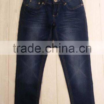 GZY Guangzhou stock lots slim fit narrow feet elastic jeans for lady