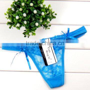 Brand New Sexy Lady T-back Transparent Hot Lady Lace T-back Panties With Bows in Stock photo-4