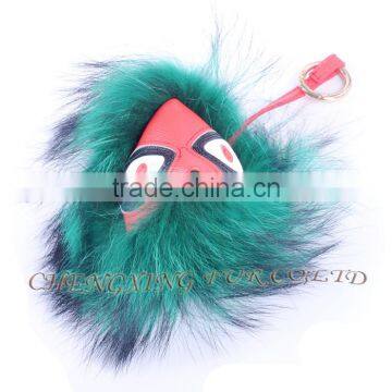 CX-R-48F New Arrival Fashion Fur Bag Charm Raccoon Fur Pom Keychain photo-6