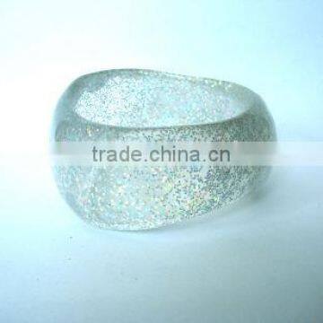 Silver resin bangle bracelets wholesale bangle clear resin for jewelry making