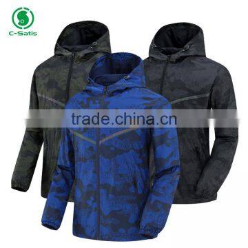 Fashion Design Lightweight 100% Polyester Outdoor Camo Running Sports Jacket for Men