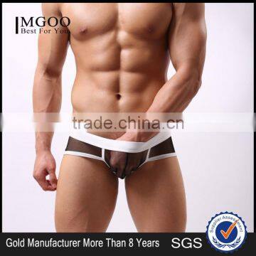 MGOO New Arrival Band Mens Sexy Mesh Brief Short For Gays Transparent Jocks Thongs MB018