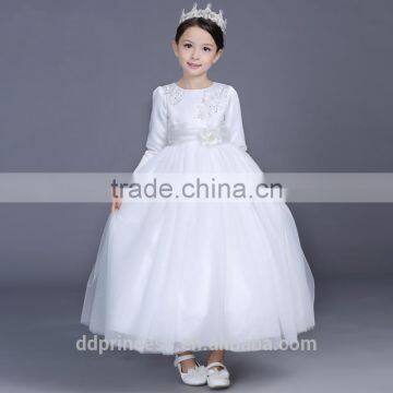 2017 Long Communion Dress Celebrity Dress White Evening Dress Long Sleeve photo-4