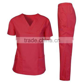 Good Quality 65polyester 35cotton Nurse Scrub Suit Blue Scrub Uniform photo-3