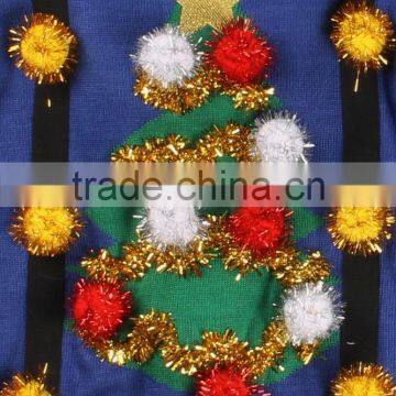 2016 Latest Design Women 's Christmas Tree Pullover Sweater With Suspenders photo-4