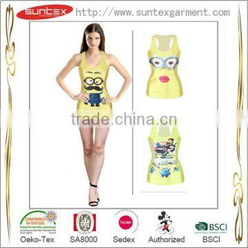 New Arrival Customized Women Tight Print Tank Top photo-3