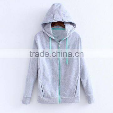 Plain Fleece Zipper Up Casual Hoodie Jacket For Men