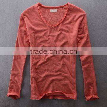 China WholesaleLong Sleeve White100% Cotton Blank T Shirt For Men photo-2