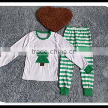 2015 Hot Sale Autumn Winter Baby Unisex Christmas Tree Pajamas Outfits Kids Night Gown Outfits Baby New Year Outfits