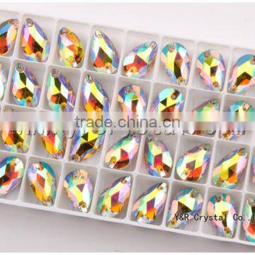 CitrineAB Color Drop Crystal Sew on Rhinestone Beads photo-4