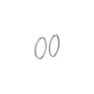 Custom Fashionable Sliver Titanium Stainless Steel Hoop Earrings