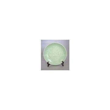 Hot Sale Green Glazed Porcelain Plate