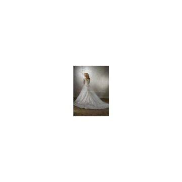 High Quality Satin Lace Appliqued Beaded A-line Bridal Wedding Dress Custom Made photo-2