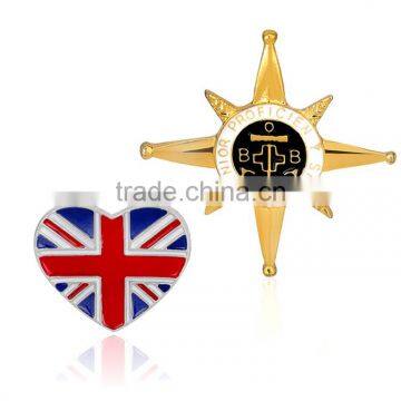 New Jewelry British Women Navy Wind Heart Star Metal Brooches