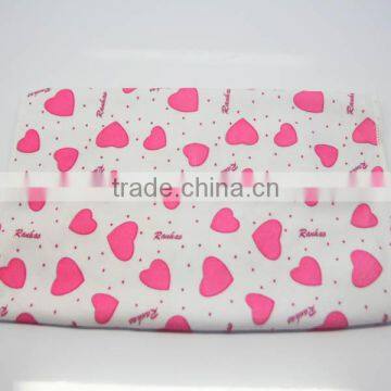 heart design printed microfiber bath towel