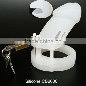 Male Silicone Chastity Cage Device CB6000 White 100*35 mm Cock Cages