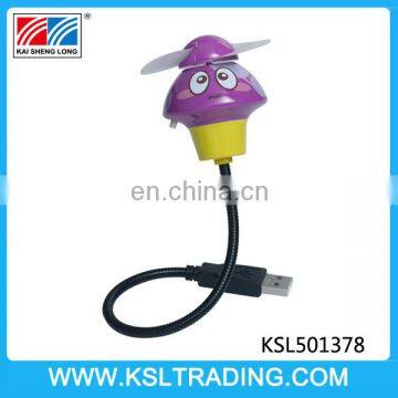 Hot sale cartoon mushroom mini usb fan toy six style mixs