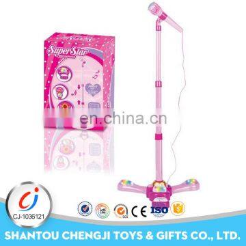 Hot sale plastic plastic battery operated toy microphone with stand