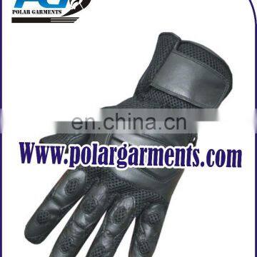 Leather Mesh On-Road Gloves Motorcycle Bike Street Glove Black