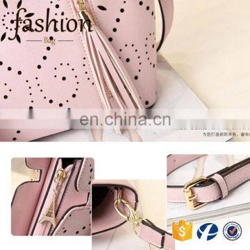CR High Reputation Manufacture Handbags Latest Model Tassel Bag Long Strap Hollow Pattern Shoulder Bag Handmade Leather Bags photo-3