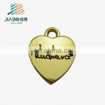 Cheap custom logos heart shape metal necklace charms