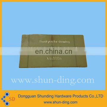 Steel electroplated gold tag