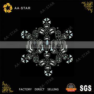 Metal snowflake pattern iron on rhinestud motif for clothing