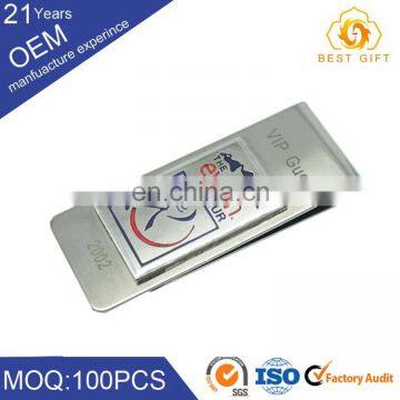 Wholesale gold metal money clip plastic money clip