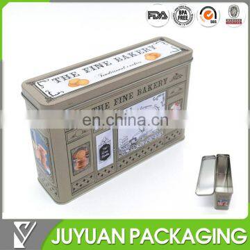 2015 new style rectangular biscuit tin containers with oem custom design