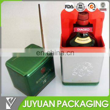 High quality tin box for whiskey/wine packaging storage with embossing and custom printing