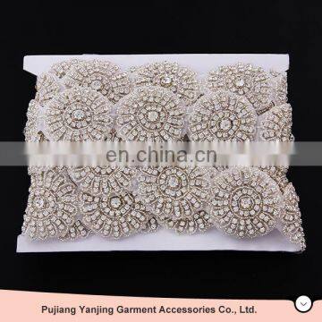 Factory supplier newest originality beads crystal pearls rhinestone belt for wedding dress