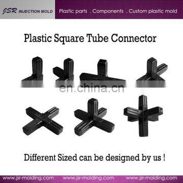 China supplier manufacture customized high quality plastic square pipe / tube connector and connector square tube joint