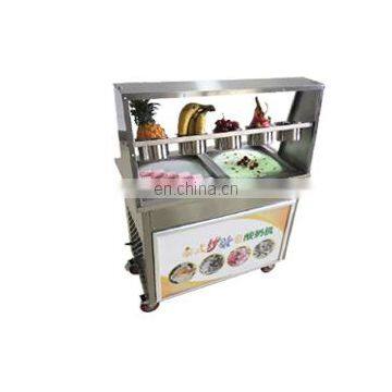 Quality Single Optional Double 2 Round Pan Stir Fry Thai Ice Roll Cold Plate Ice Cream Roll Fried Ice Cream Machine For Sale photo-7