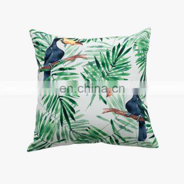 Green Big Bird Canvas Chinese Supplier Pillow Cases Print Home Decor Square Cushion Covers For Sofa photo-3