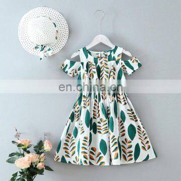 2020 Children's Dress Summer New Girl's Print Dress For Baby Girl Clothes + Hat