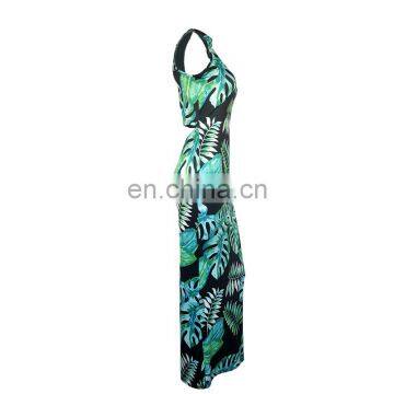 Large Size Women's Sleeveless Floral Chiffon Printed Sexy Dress photo-4