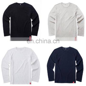 Custom Blank 100 Soft Cotton Long Sleeve Casual Blank Mens Crew Neck T-shirt photo-6