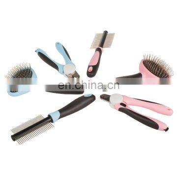 Stainless Steel Pet Dog Cat Grooming Deshedding Brush Comb Slicker clippers Scissor Tool Set