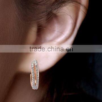 14K Rose Gold Earring With Diamonds photo-2