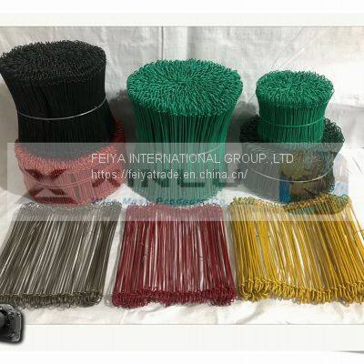 Green Colour PVC Coated Wire Ties, PVC Coated Double Loop Wire Ties photo-3