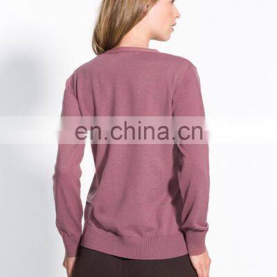 Леди Пинк V-образный воротник кэшмирный кардиган с карманами photo-2