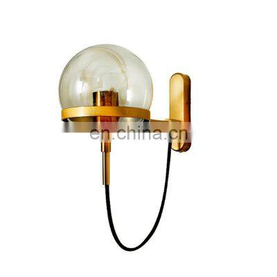 Glass Ball Wall Light Nordic Interior Gold Wall Light Sconce With Shade