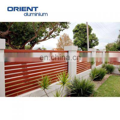 6FT*6FT waterproof wooden fence in aluminium wood color surface fence panels