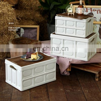 Folding Storage Boxes Camping Wooden Cover Collapsible Car Clothes Foldable Plastic Other Organizer Bins & Outdoor Storage Boxes